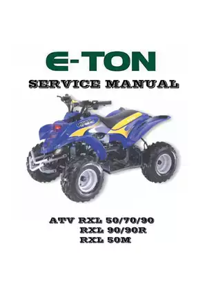 Comprehensive Service Manual for ATW RXL Series ATVs (50/70/90) Preview image 1