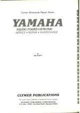 1978–1981 Yamaha XS1100 Fours Service & Repair Manual (P/N Clymer M411) – preview page 2