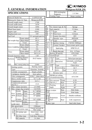 KYMCO Mongoose/KXR 250 Service Manual - Complete Maintenance & Repair Guide Preview image 5