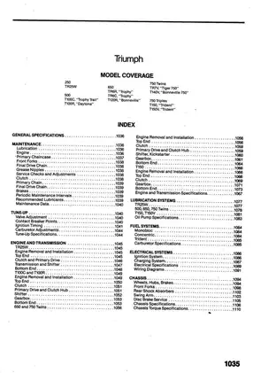 Triumph Trophy 250, 500, 100, 150, 120, 140, TR25, 500, T100, T150, T120, T140, TR7 Tiger repair manual Preview image 1