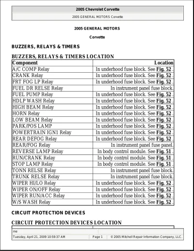 2005–2009 Chevrolet Corvette Service Manual (P/N 15865975 A)