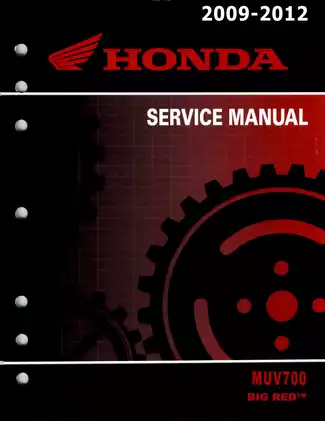Honda MUV700 Service Manual (2009-2012) - Complete Repair & Maintenance Guide Preview image 1