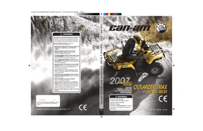 Preview: Can-Am Outlander 500/650/800 EFI & MAX 2007 Owner's Manual (P/N vmo2007-005 DR)