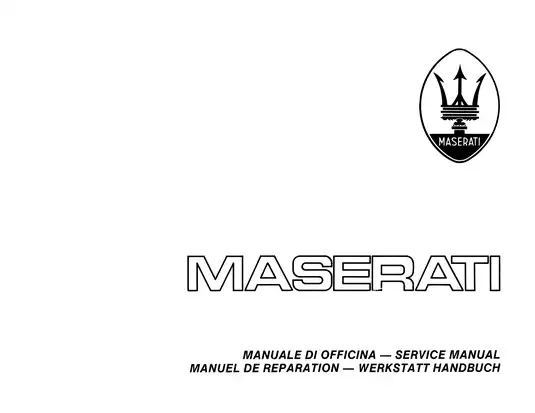 Maserati Biturbo service manual Preview image 1