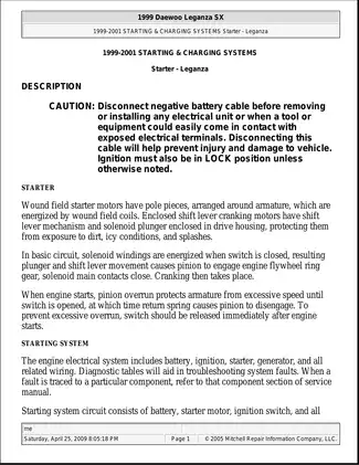 1997-2002 Daewoo Leganza shop manual Preview image 1