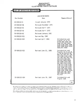 Beechcraft Bonanza V35B & V35B-TC Parts Catalog Preview image 3