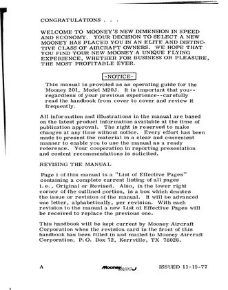 Mooney M20J Pilots Operating Manual POH Flight manual Preview image 2