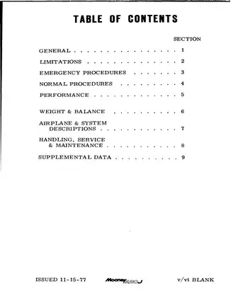 Mooney M20J Pilots Operating Manual POH Flight manual Preview image 5