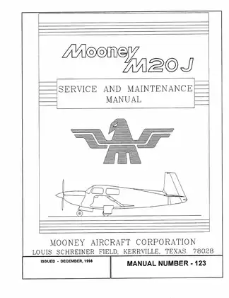 Mooney M20J aircraft service and maintenance manual