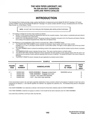 Piper PA-32R-301/301T Saratoga Airplane Parts Catalog Preview image 5