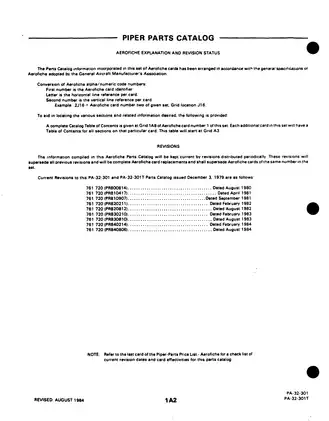 Piper PA-32-301 Saratoga Parts Catalog - Comprehensive Guide for Aircraft Maintenance Preview image 2