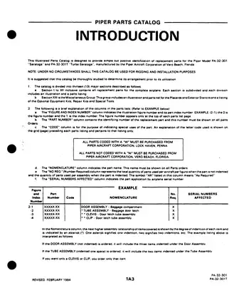 Piper PA-32-301 Saratoga Parts Catalog - Comprehensive Guide for Aircraft Maintenance Preview image 3