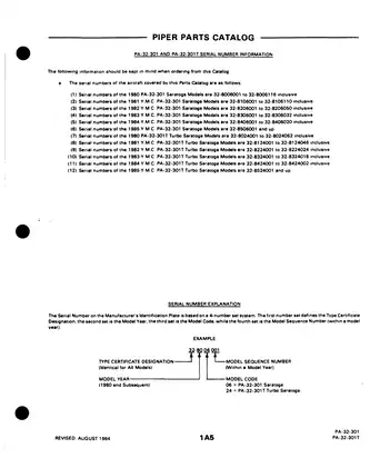 Piper PA-32-301 Saratoga, PA-32-301T Turbo Saratoga aircraft parts catalog Preview image 5