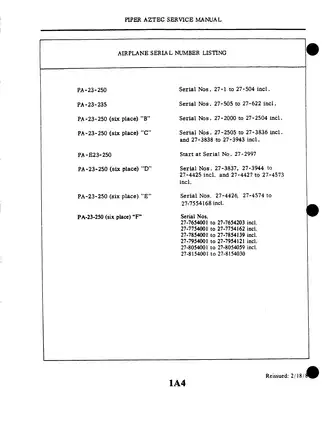 Piper Aztec PA-23-235 Apache,  PA-23-250 Aztec, PA-23-250 Aztec aircraft service manual Preview image 4