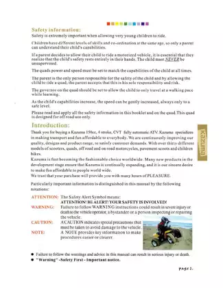 Kazuma 110cc ATV Service Manual - Complete Guide for Safe Maintenance and Operation Preview image 5