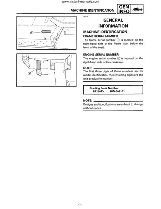 1982-2009 Yamaha Bravo, 250, Bravo LT BR250T manual Preview image 2