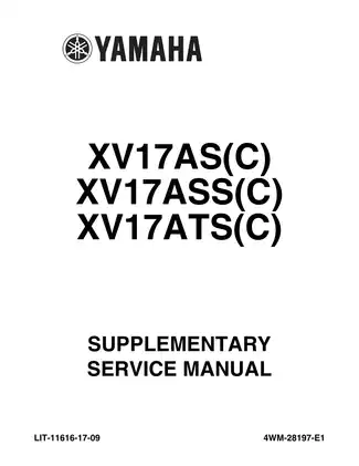1998-2006 Yamaha Road Star, XV1600A service manual Preview image 1