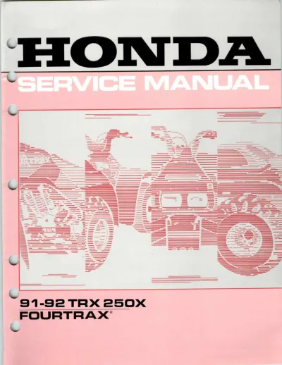 Preview: 1991–1992 Honda TRX250X Fourtrax ATV Service Manual (P/N 110-080)