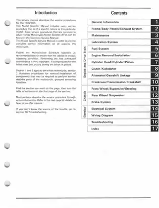 1991-1992 Honda TRX 250X, Fourtrax service manual Preview image 3