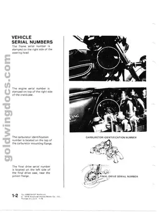 Honda GL-1000 Shop Manual (1976-1978) - Comprehensive Guide for Motorcycle Maintenance Preview image 3