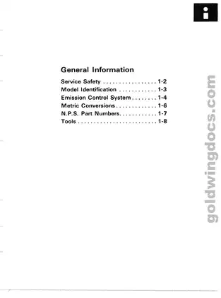 Comprehensive Honda GL1100 Motorcycle Service Manual (1980-1983) Preview image 2