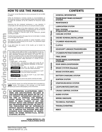 Honda GL1800 Service Manual - Comprehensive Repair Guide for Professional Technicians Preview image 2