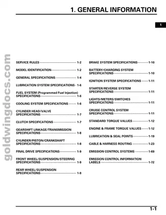 2001-2005 Honda Gold Wing GL 1800 service manual Preview image 4