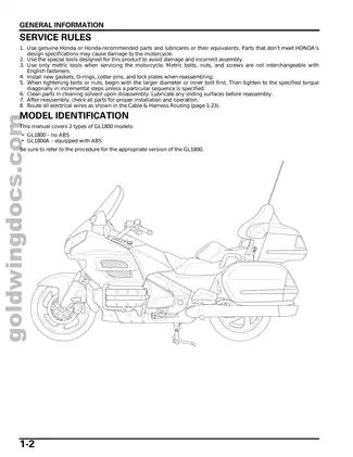 Honda GL1800 Service Manual - Comprehensive Repair Guide for Professional Technicians Preview image 5