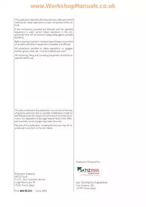 IVECO EUROCARGO Tecor 6-26t Full Repair Manual Preview image 2