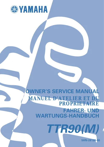 Preview: 2000–2002 Yamaha TT-R90(M) 5HN1, 5HN2, 5HN3, and 5HN4 Owner's Service Manual (P/N 5HN-28199-80)