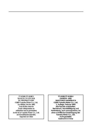 Yamaha TT-R50E/TT-R50EV Owner’s Service Manual - Complete Guide Preview image 3
