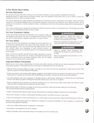 Honda TRX90 Service Manual (2006-2012) - Your Complete Guide to Maintenance and Repairs Preview image 2