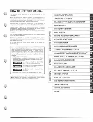 2006-2011 Honda TRX250EX, TRX250X service manual Preview image 3