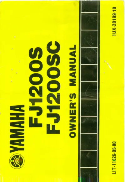 Preview: 1985–1996 Yamaha FJ1200S / FJ1200SC Service Manual (P/N LIT-11626-05–00)