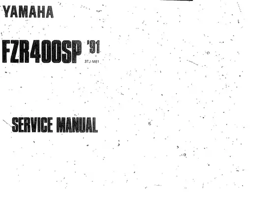 Yamaha FZR400SP Service Manual (1990 Model) Preview image 1