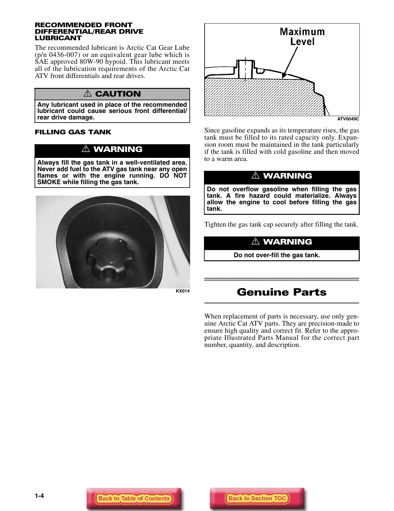 Arctic Cat 2004 Arctic Cat 650 4x4 manual manual preview page 4 - thumbnail