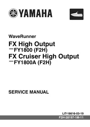 2009-2011 Yamaha FX Cruiser HO, FX HO WaveRunner service manual Preview image 1
