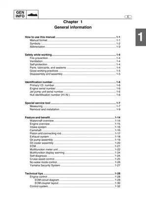 Yamaha WaveRunner FX High Output Service Manual (2009) Preview image 5