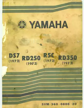 1970-1979 Yamaha DS7, RC 5, RD250, RD350 manual
