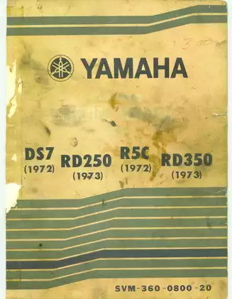 Yamaha DS7/R5C Service Manual 1972 - Complete Repair Guide for RD Series Motorcycles Preview image 1