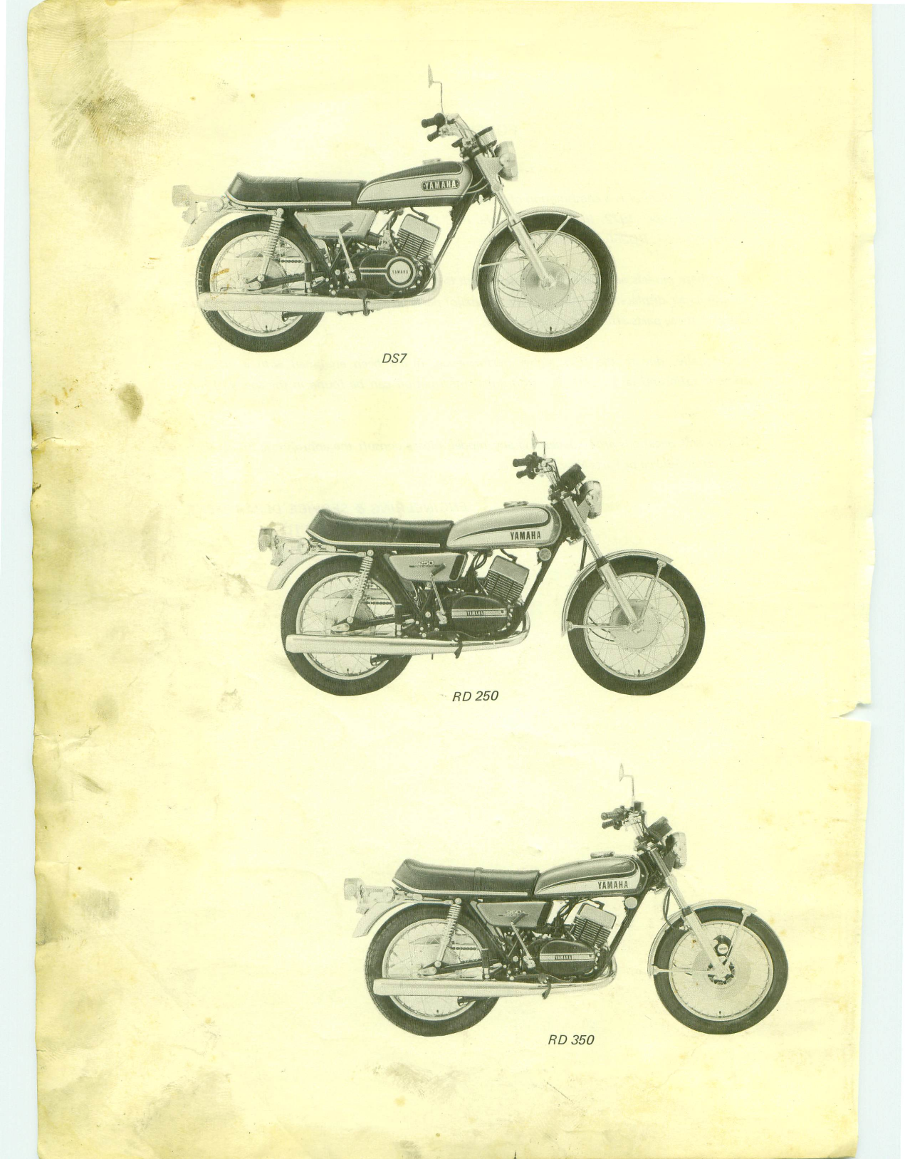 1970-1979 Yamaha DS7, RC 5, RD250, RD350 manual Preview image 3