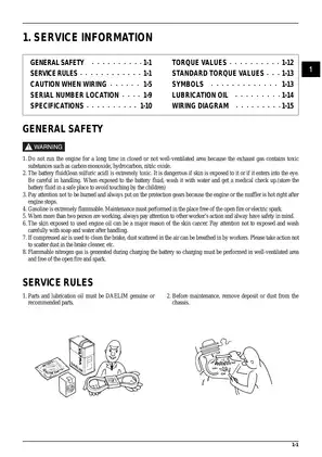 DAELIM S2-125 Comprehensive Service Manual Preview image 4