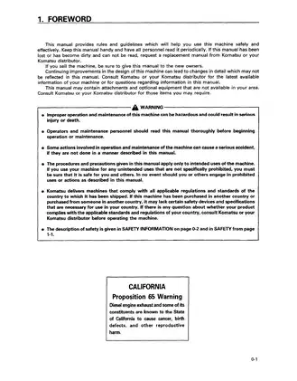 Komatsu Hydraulic Excavator Operation & Maintenance Manual Preview image 2