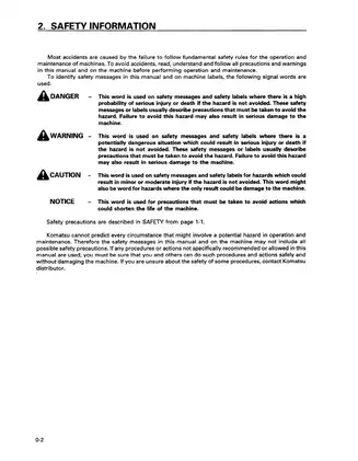 Komatsu Hydraulic Excavator Operation & Maintenance Manual Preview image 3