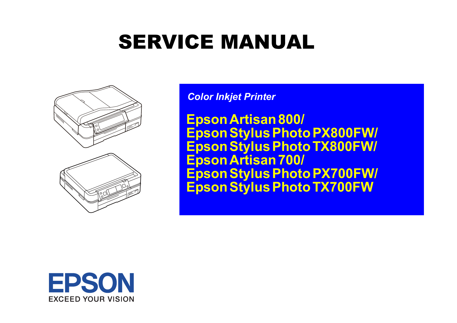 Epson Artisan 800, PX800FW multifunction printer service manual Preview image 6