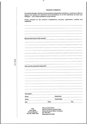 Harley Davidson Dyna Glide Service Manual (2001-2004) Preview image 3