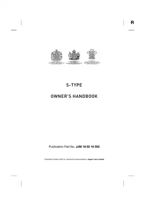 2005 Jaguar S-Type owner´s handbook Preview image 1