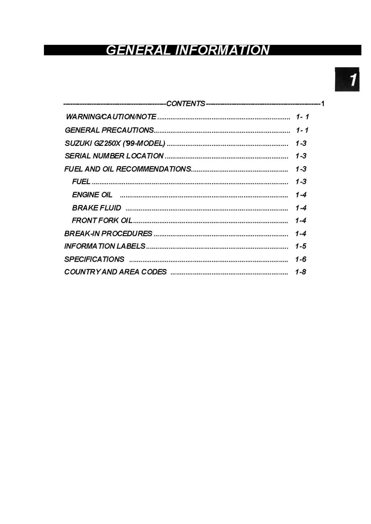 1999-2007 Suzuki GZ250 Marauder service manual Preview image 5