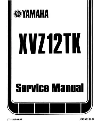 Yamaha XVZ12TK Service Manual - Comprehensive Guide for Maintenance and Repair Preview image 2