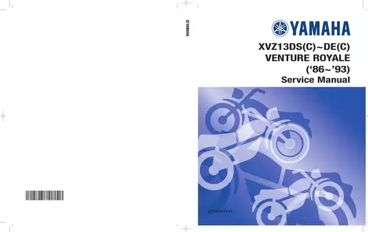 1986-1993 Yamaha XVZ13 Venture Royale 1300 service manual Preview image 1